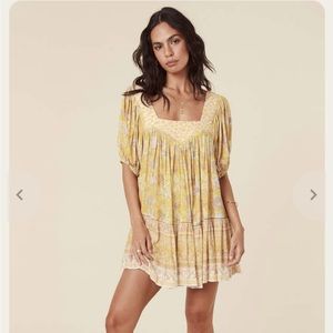 Spell Mossy mini dress in lemonade
